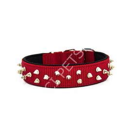 Doggie Konfor Dokuma Bol Çivili Kırmızı 5x60-70 cm Boyun Tasması