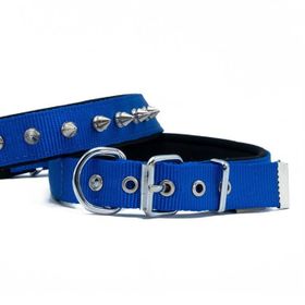 Doggie Konfor Dokuma Royal Mavi 2,5x37-50 cm Çivili Köpek Boyun Tasması