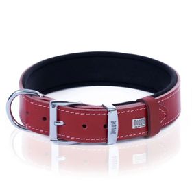 Doggie Konfor Kırmızı Kemik Desenli Deri 4x47-55 cm Köpek Boyun Tasması