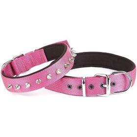Doggie Konforlu Dokumadan El Yapımı Çivili Mor 3x42-50 cm Köpek Boyun Tasması