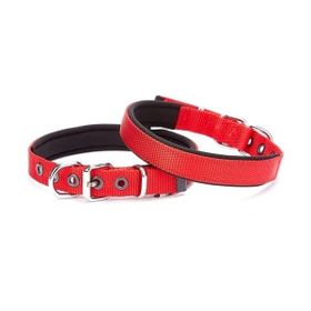 Doggie Konforlu Dokumadan El Yapımı Kemik Süslü Kırmızı 2x30-35 cm Köpek Boyun Tasması