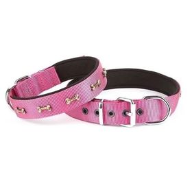 Doggie Konforlu Dokumadan El Yapımı Kemik Süslü Mor 2.5x42-50 cm Köpek Boyun Tasması