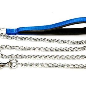 Doggie Konforlu Dokumadan El Yapımı Zincirli Lacivert 2.5x110 cm Köpek Gezdirme Kayışı