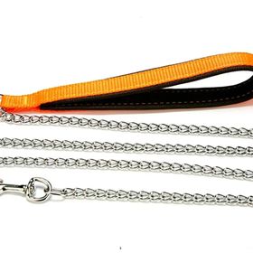 Doggie Konforlu Dokumadan El Yapımı Zincirli Turuncu 2x110 cm Köpek Gezdirme Kayışı