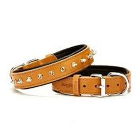 Doggie Konforlu El Yapımı Çivili Kamel 2x35-40 cm Köpek Boyun Tasması