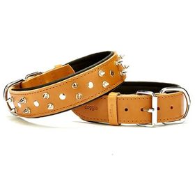 Doggie Konforlu El Yapımı Çivili Kamel 3.5x47-55 cm Köpek Boyun Tasması