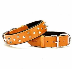 Doggie Konforlu El Yapımı Çivili Kamel 4x57-65 cm Köpek Boyun Tasması