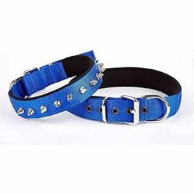 Doggie Konforlu El Yapımı Çivili Lacivert 2.5x37-45 cm Köpek Boyun Tasması