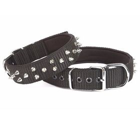 Doggie Konforlu El Yapımı Çivili Siyah 4x57-65 cm Köpek Boyun Tasması