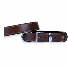 Doggie Konforlu El Yapımı Kahverengi 4x57-65 cm Köpek Boyun Tasması