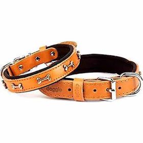 Doggie Konforlu El Yapımı Kemik Süslü Kamel 2x35-40 cm Köpek Boyun Tasması