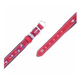 Doggie Konforlu El Yapımı Nazar Boncuklu Kırmızı 2x35-40 cm Köpek Boyun Tasması