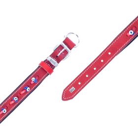 Doggie Konforlu El Yapımı Nazar Boncuklu Kırmızı 2x35-40 cm Köpek Boyun Tasması