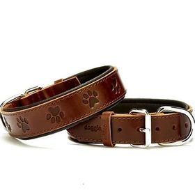Doggie Konforlu El Yapımı Pati Desenli Kahverengi 3.5x47-55 cm Köpek Boyun Tasması