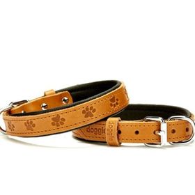 Doggie Konforlu El Yapımı Pati Desenli Kamel 3.5x47-55 cm Köpek Boyun Tasması