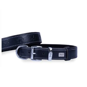Doggie Konforlu El Yapımı Pati Desenli Siyah 4x57-65 cm Köpek Boyun Tasması