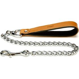 Doggie Konforlu Model El Yapımı Zincirli Kamel 4.5x80 cm Köpek Gezdirme Kayışı