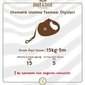 Doggie L 50 kg 5 m Beyaz Soft Serisi Otomatik Uzatma Tasması