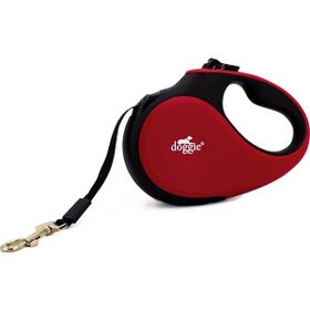 Doggie M 25 kg 5 m Kırmızı Soft Serisi Otomatik Uzatma Tasması