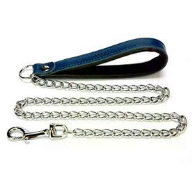 Doggie M 4x110 cm Mavi Comfort Deri Zincir Gezdirme