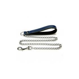 Doggie M 4x110 cm Mavi Comfort Deri Zincir Gezdirme