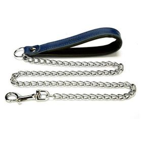 Doggie M 4x110 cm Mavi Comfort Deri Zincir Gezdirme