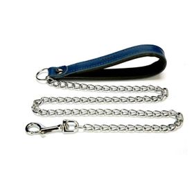 Doggie M 4x110 cm Mavi Comfort Deri Zincir Gezdirme