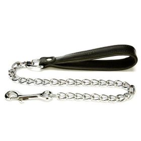 Doggie M 4x110 cm Siyah Comfort Deri Zincir Gezdirme