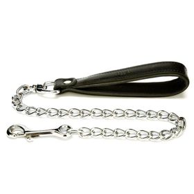 Doggie M 4x110 cm Siyah Comfort Deri Zincir Gezdirme