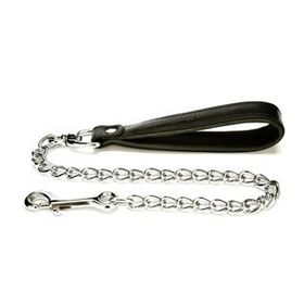 Doggie M 4x110 cm Siyah Comfort Deri Zincir Gezdirme