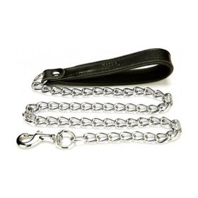 Doggie M 4x110 cm Siyah Comfort Deri Zincir Gezdirme