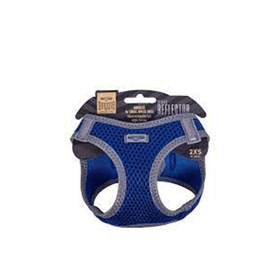Doggie Mavi 2XS 26-30 cm Havalı Dokuma Reflektör Serisi Küçük Irk Köpek Göğüs Tasması