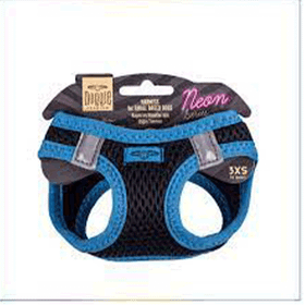 Doggie Mavi 3xS-22-26 cm Havalı Dokuma Neon Serisi Küçük Irk Köpek Göğüs Tasması
