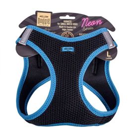 Doggie Mavi L 42-48 cm Havalı Dokuma Neon Serisi Küçük Irk Köpek Göğüs Tasması