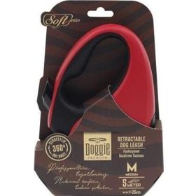 Doggie Medium 25 kg 5 mt Kırmızı Soft Otomatik Köpek Uzatma Tasması