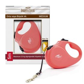 Doggie Medium 25 kg 5 mt Pembe Master Otomatik Köpek Uzatma Tasması