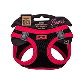 Doggie Pembe 3XS-22-26 cm Havalı Dokuma Neon Serisi Küçük Irk Köpek Göğüs Tasması