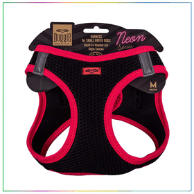 Doggie Pembe M 38-44 cm Havalı Dokuma Neon Serisi Küçük Irk Köpek Göğüs Tasması