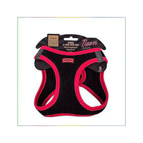 Doggie Pembe S-32-38 cm Havalı Dokuma Neon Serisi Küçük Irk Köpek Göğüs Tasması