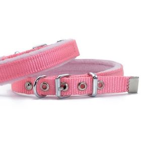Doggie Polar Dokumadan El Yapımı Pembe 1.5x25-30 cm Köpek Boyun Tasması