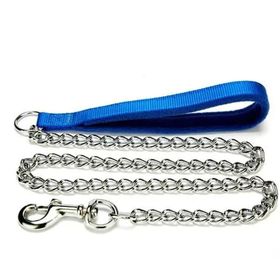 Doggie Polar Dokumadan El Yapımı Zincirli Lacivert 4.5x80 cm Köpek Gezdirme Kayışı