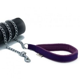 Doggie Polar Dokumadan El Yapımı Zincirli Mor 3x110 cm Köpek Gezdirme Kayışı