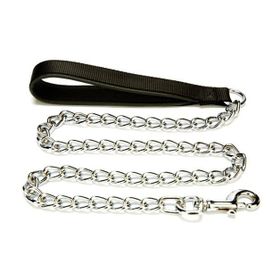 Doggie Polar Dokumadan El Yapımı Zincirli Siyah 4.5x80 cm Köpek Gezdirme Kayışı