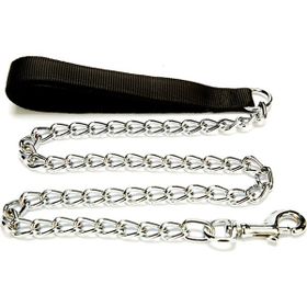 Doggie Polar Dokumadan El Yapımı Zincirli Siyah 4.5x80 cm Köpek Gezdirme Kayışı