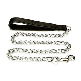 Doggie Polar Dokumadan El Yapımı Zincirli Siyah 4.5x80 cm Köpek Gezdirme Kayışı
