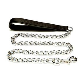 Doggie Polar Dokumadan El Yapımı Zincirli Siyah 4.5x80 cm Köpek Gezdirme Kayışı