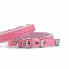 Doggie Polar Pedli Sade Dokuma Pembe 1,5x20-25 cm Köpek Boyun Tasması