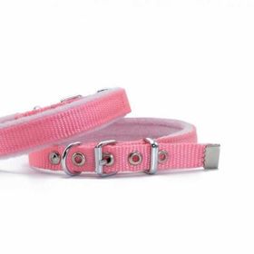 Doggie Polar Pedli Sade Dokuma Pembe 1,5x20-25 cm Köpek Boyun Tasması