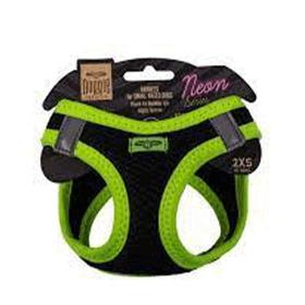 Doggie Sarı 2XS-26-30 cm Havalı Dokuma Neon Serisi Küçük Irk Köpek Göğüs Tasması