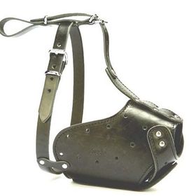 Doggie Siyah 2x60-65 cm XL Uzun Burun Koruma Deri Köpek Ağızlık